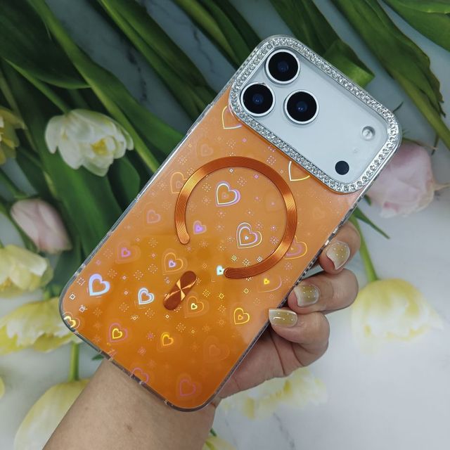 Magnetic Mobile Phone Case for 11 12 13 14 15 16 17 Pro Max Little Heart Shockproof Protective Cover for Samsung S23U S24U S25U