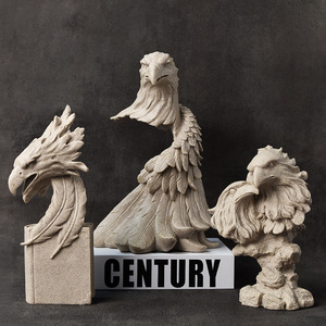 Escultura Decorativa <span class=keywords><strong>de</strong></span> Cabeza <span class=keywords><strong>de</strong></span> Águila en Resina Hecha a Mano y Ecológica - Diseño Antiguo Americano para Decoración <span class=keywords><strong>de</strong></span> Pascua, Hogar y Librería - Product Image 2