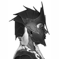 Casque de guerrier médiéval gothique en cuir, couronne d'elfe fantastique pour Halloween et cosplay viking, accessoire de jeu de rôle LARP, foire de la Renaissance