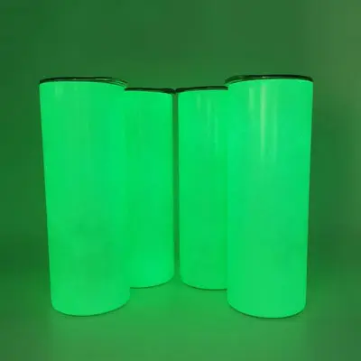 20 oz karanlık tumbler aydınlık kupa süblimasyon aydınlık paslanmaz çelik düz süblimasyon sıska bardak kapaklı saman