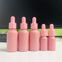 Rond 5ml 10ml 15ml 20ml 30ml 50ml 100ml 1 oz sérum cosmétique rose mat bouteilles d'huile essentielle personnalisées flacon compte-gouttes en verre