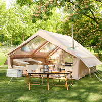 Oxford étanche uv 7 air tente camping extérieur glamping woolf 6 personnes 6.3 13.2 carré gonflable air partition tente hiver
