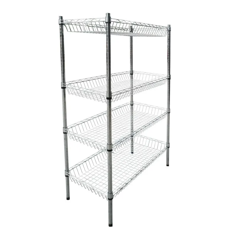 NSF ISO Selling Durable Approved Stainless Steel Wire Mesh Grid Rack Wire Shelving