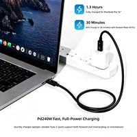 Cable de Datos Thunderbolt 5, Cable USB-C a C de 240 W, Transferencia de Datos de 80 Gbps, Ancho de Banda de 120 Gbps
