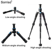 SORRISO Trépied Professionnel Portable de Voyage Pliable à Main pour Téléphone Mobile Appareil Photo Reflex Numérique Support de Projecteur Enregistrement Vidéo