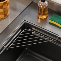 Égouttoir triangulaire en acier inoxydable, support de rangement multifonctionnel pour évier, égouttoir de cuisine, étagère de rangement pour bassins