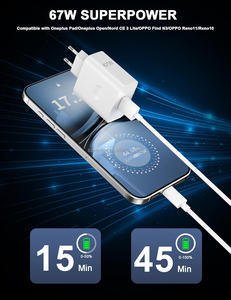 Cargador superrápido de 67W con cable USB para <span class=keywords><strong>OPPO</strong></span> 67W SuperVooc carga para <span class=keywords><strong>OPPO</strong></span> <span class=keywords><strong>Find</strong></span> N3 Flip X5 <span class=keywords><strong>Lite</strong></span> adaptador de viaje - Product Image 3
