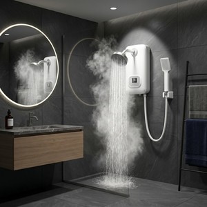 <span class=keywords><strong>Chauffe</strong></span>-<span class=keywords><strong>eau</strong></span> instantané 220V pour salle de bain, sans réservoir, avec pomme de douche intégrée - Product Image 1