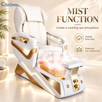 Fauteuil de pédicure spa professionnel pour salon de manucure avec dossier réglable et bassin en cristal