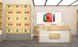 Arredamento per Negozio di Telefonia <span class=keywords><strong>Mobile</strong></span>, <span class=keywords><strong>Design</strong></span> d'Interni per Negozio di Cellulari, Tavolo Espositivo per Telefoni in Vendita - Product Image 5