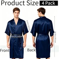 Robes Kimono Personnalisables en Tissu Imperméable Bleu Marine pour Salons de Beauté, Spas et Barbiers – Vente en Gros avec Logo Personnalisé et Taille Ajustable