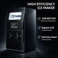Machine à glaçons automatique de 50 kg pour usage commercial, idéale pour les salons de thé, les petits bars et les foyers, 220V