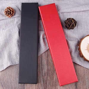 Boîte cadeau Jianzhe pour baguettes 26,5*5,5*1,5 cm, rouge et noir, emballage cadeau pour entreprises, hôtels, maison - Product Image 3