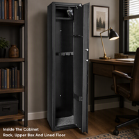 Steel Gun Cabinet with Fingerprint Lock and Electronic Code for Valuables Storage OEM