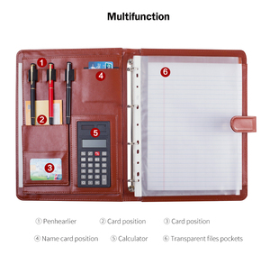 Túi Đựng Tài Liệu Danh Mục Doanh Nghiệp Có Thể Tái Sử Dụng Được Tùy Chỉnh Padfolio Cá Nhân Vòng Binder Thư Mục Da A4 Với Logo Tùy Chỉnh - Product Image 4
