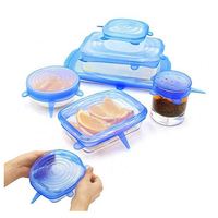 Lot de 6 couvercles extensibles en silicone réutilisables, durables et anti-déversement avec bouchon rabattable pour canettes, marque OEM -40F à +446F, 10 ensembles