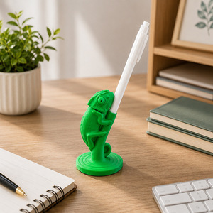 Portalápices Camaleón Impreso en 3D, Material PET, Adorno Creativo para Escritorio - Product Image 2
