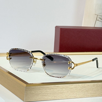 Lunettes de soleil ovales élégantes sans monture, de créateur, protection UV400, dégradées, style vintage de luxe pour femmes, idéales pour l'été, les mariages et les vacances