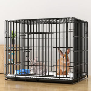 Großer Holländer Meerschweinchen und Haustierkaninchen Käfig für den Innenbereich, mit solidem Muster, automatischer Mistentfernung, Knopfverschluss, Metall-Kaninchenstall für den Haushalt - Product Image 5