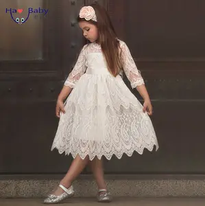 Hao Baby autunno e inverno modelli di vendita caldi Kid pizzo girocollo abito papillon abito da principessa per bambini