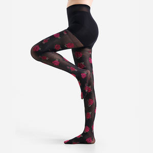 महिलाओं के पुष्प पैटर्न जांघ उच्च लक्जरी जाल के साथ फीता गुलाब सेक्सी पैंटीहोज थोक लोकप्रिय डिजाइन - Product Image 4
