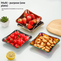 RVS vierkante serveerschaal voor fruit, snacks, desserts, hapjes, Koreaans restaurant, hotel, groothandel