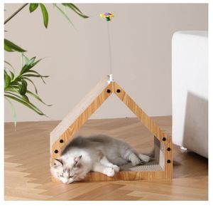 <span class=keywords><strong>FUKUMARU</strong></span> Cat Scratcher House Design en carton confortable Chatons sûrs et sécurisés Lit écologique pour chats - Product Image 6
