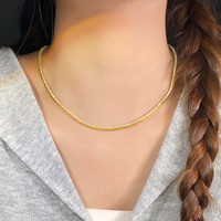 Chaîne Hip Hop en Moissanite, Collier en Argent 925, 2mm, 6.32CT, 20g, Testé, Plaqué Or Personnalisé, Bijoux Moissanite VVSD, Chaînes Tennis