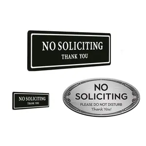 Self-Adhesive Digitally Printed Durable UV And Weather Resistant Go Away No Loitering No Soliciting Sticker Sign For Home Door