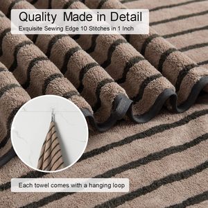 8 Pcs Soft <strong>Jumbo</strong> Cabana Stripe Bath <strong>Towel</strong> Set Oversized Bath Sheet 2 Hand <strong>Towels</strong> 4 Quick Dry Washcloths for Spa Gym Hotel - Product Image 4
