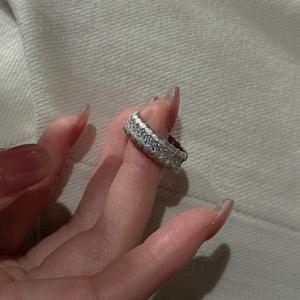 Bague en argent pur S925, rhodiée, style médiéval vintage, design simple et luxueux, micro-zircon incrusté, ouverture personnalisée - Product Image 4