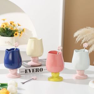 Taza de Cerámica Creativa Estilo Tulipán, de Alta Estética, para el Hogar, Desayuno, Parejas, Café, Agua - Product Image 2