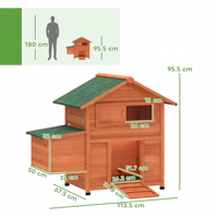 Poulailler en bois pour poules de basse-cour avec coulisseau, bac à déchets, toit en asphalte résistant aux intempéries, verrouillage sécurisé, pour petites poules, design élégant
