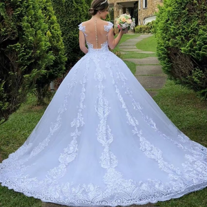 Precio de fábrica Venta caliente Elegante sin tirantes Lentejuelas Vestido de novia Bordado de lujo Tren Floral Nuevo diseño de encaje de hadas - Product Image 4