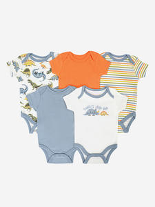 Tutina Estiva Unisex Harper per Neonati, <span class=keywords><strong>Elegante</strong></span> in 100% Cotone Lavorato a Maglia, Casual con Stampa Tinta Unita e Bottoni Triangolari - Product Image 4