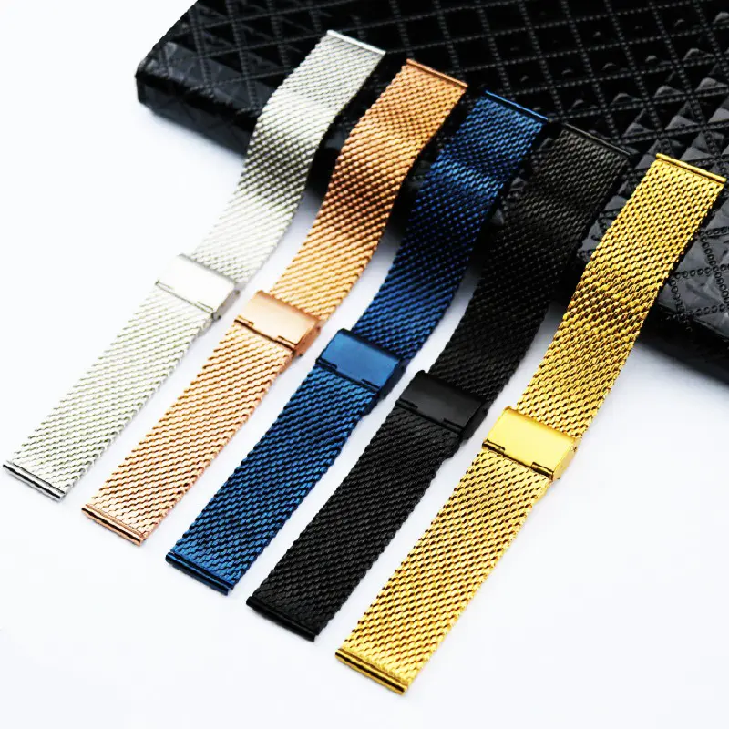 Schnell verschluss 1,0mm Draht Milan ese Uhren armband für Herren Edelstahl armband 3mm dickes Armband 18mm 20mm 22mm 24mm