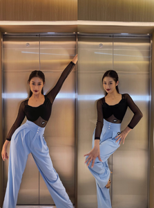¡Novedad de 2025! Pantalones de baile latino para mujer, pantalones de baile latino moderno para salón de baile, <span class=keywords><strong>Salsa</strong></span>, Tango, pantalones de baile latino para adultos - Product Image 5