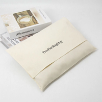 Sac enveloppe en flanelle de coton imprimé logo personnalisé sac à poussière brossé nature pour emballage de vêtement pochette enveloppe en coton imprimé