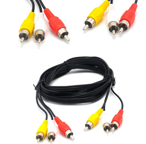 OEM kabel Video Audio <span class=keywords><strong>RCA</strong></span> panjang kustom 3RCA laki-laki ke 3RCA perempuan CE/RoHS disetujui untuk Amplifier Mixer HDTV kabel komunikasi - Product Image 1