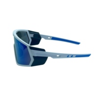 Lunettes de soleil sportives à monture intégrale TR90 avec logo personnalisé, verres PC, ailes latérales pour la protection contre le vent et protection UV400, idéales pour le cyclisme