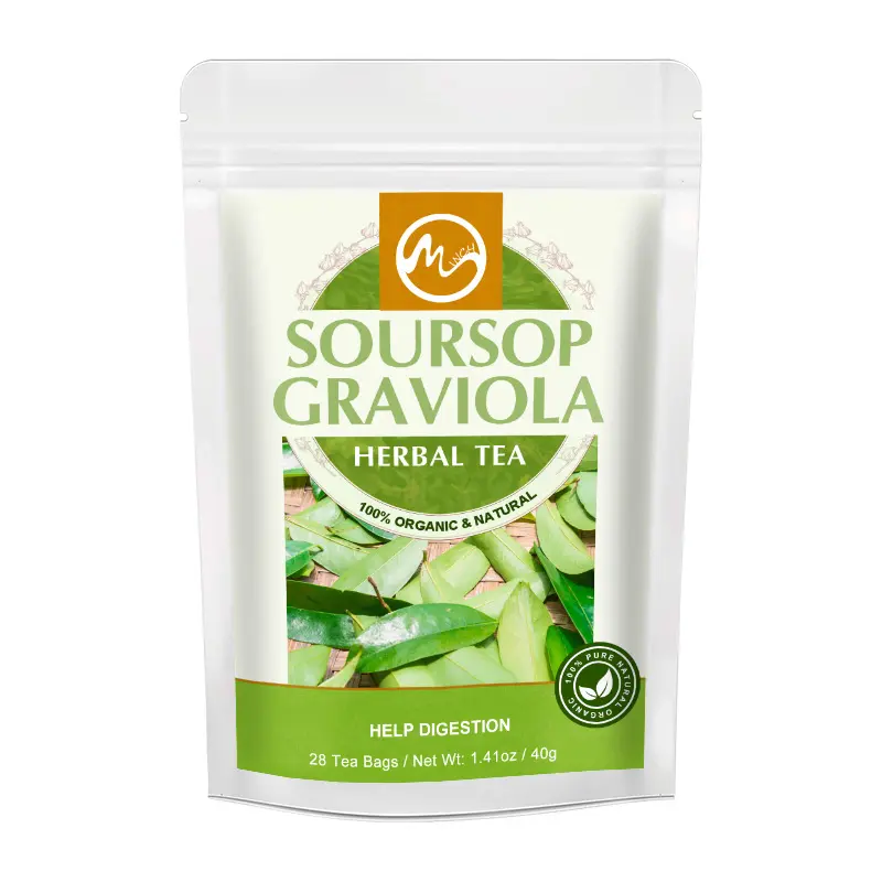Oem tùy chỉnh gói hữu cơ khô soursop lá 28-ngày soursop graviola túi trà cho tiêu hóa