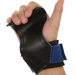 Almohadilla de cuero ajustable para la palma de la mano con correa ajustable para ejercicios de dedos y equipo de fitness - Product Image 1