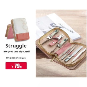 Ensemble de manucure pédicure portable de luxe 7 pièces coupe-ongles en acier inoxydable avec logo personnalisable pour femmes hommes-livré dans une boîte - Product Image 3