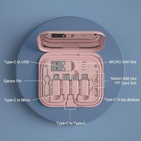 Adaptateur Multi-USB Miroir 3A 60W avec Câble de Charge Rapide et de Données, Kit OTG USB-C vers USB-A/Type-C/Micro/Lightning, Emplacement pour Carte et Support Téléphone