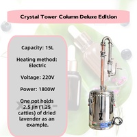 Distillateur d'huiles essentielles commercial en acier inoxydable 15L, équipement de distillation à la vapeur, extracteur de plantes pour lavande, rose, ferme et atelier