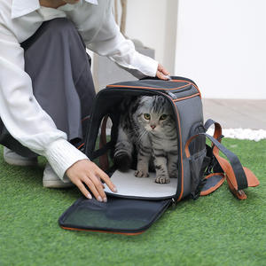 Mochila Oxford para mascotas con cierre de cremallera, gran capacidad, estilo clásico, sólido, transpirable, aprobado por la aerolínea, bolsa de viaje portátil para perros - Product Image 4