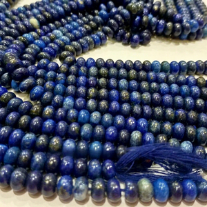 Perles de lapis-lazuli bleu naturel, rondes, lisses, 8 mm, perles de pierres précieuses - Product Image 1
