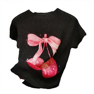 เสื้อยืดพิมพ์ลายเชอร์รี่ ผ้าเจอร์ซีย์ ป้องกันการเป็นขุย พิมพ์ลายดิจิตอล คอกลม แขนสั้น ทรงหลวม ใส่ได้หลากหลาย สำหรับฤดูร้อน - Product Image 3