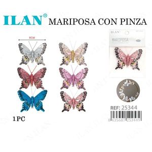 Ilan Mariposa Con Pinza 8Cm Fermaglio per Capelli Multicolore a Farfalla - Product Image 3