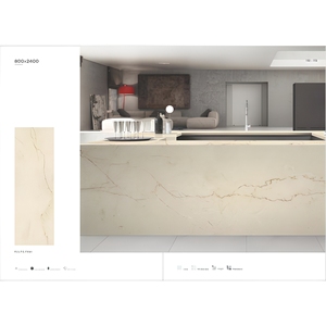 Dalle en pierre frittée Allen Grey 800x2400mm 15mm, carreaux en porcelaine pour plans de travail de cuisine modernes - Product Image 3